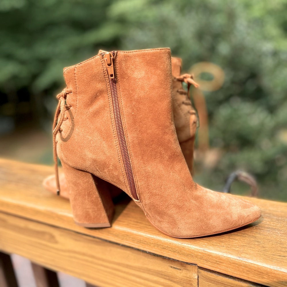 Chinese Laundry Kristin Cavallari 
Suede Back Tie Ankle Boots Size 8.5 - Picture 7 of 12